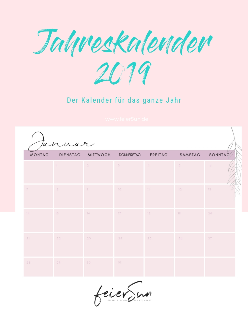 Kalender | Jahreskalender 2019