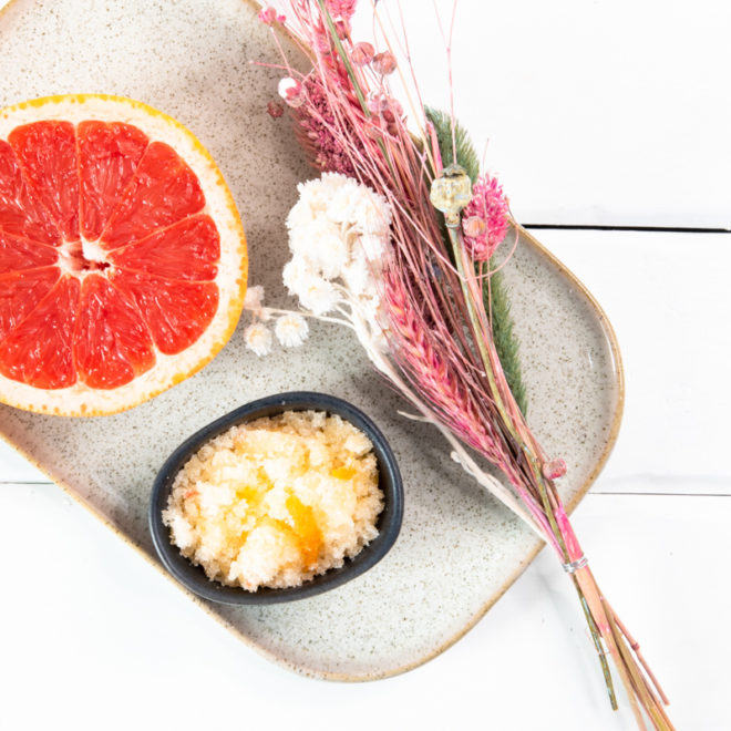 Körperpeeling selber machen DiY Grapefruit Peeling feierSun