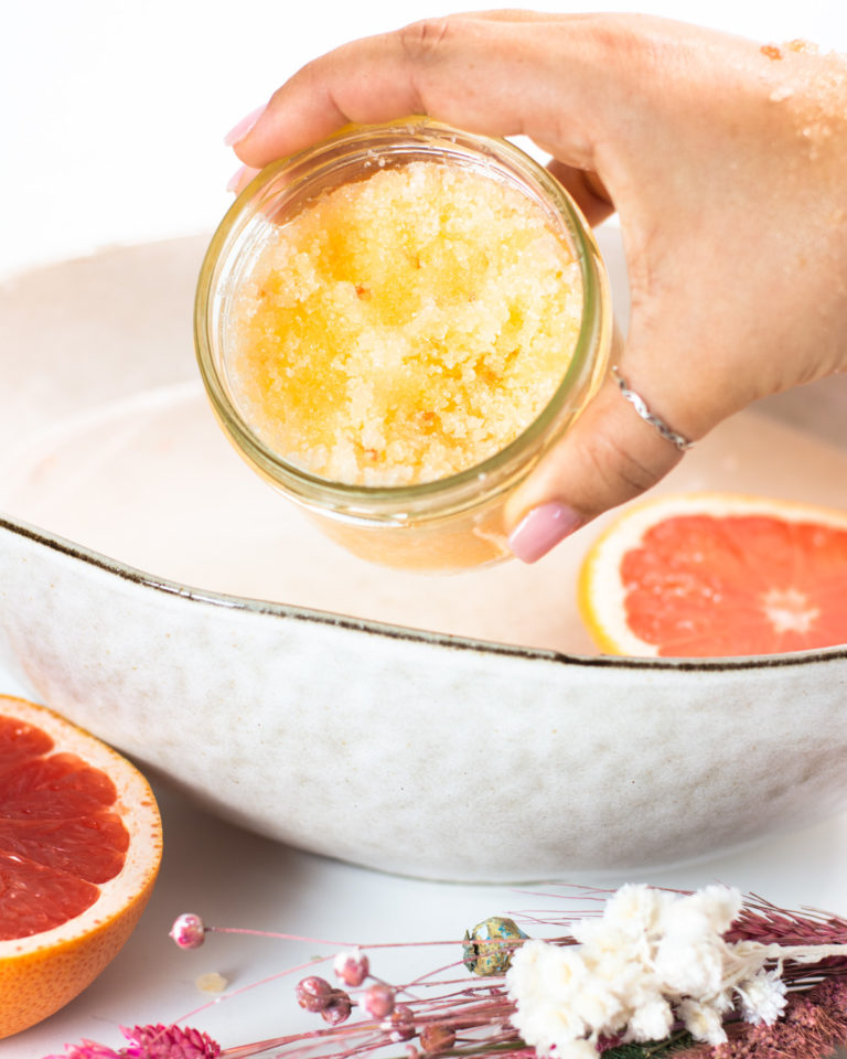 Körperpeeling selber machen DiY Grapefruit Peeling feierSun