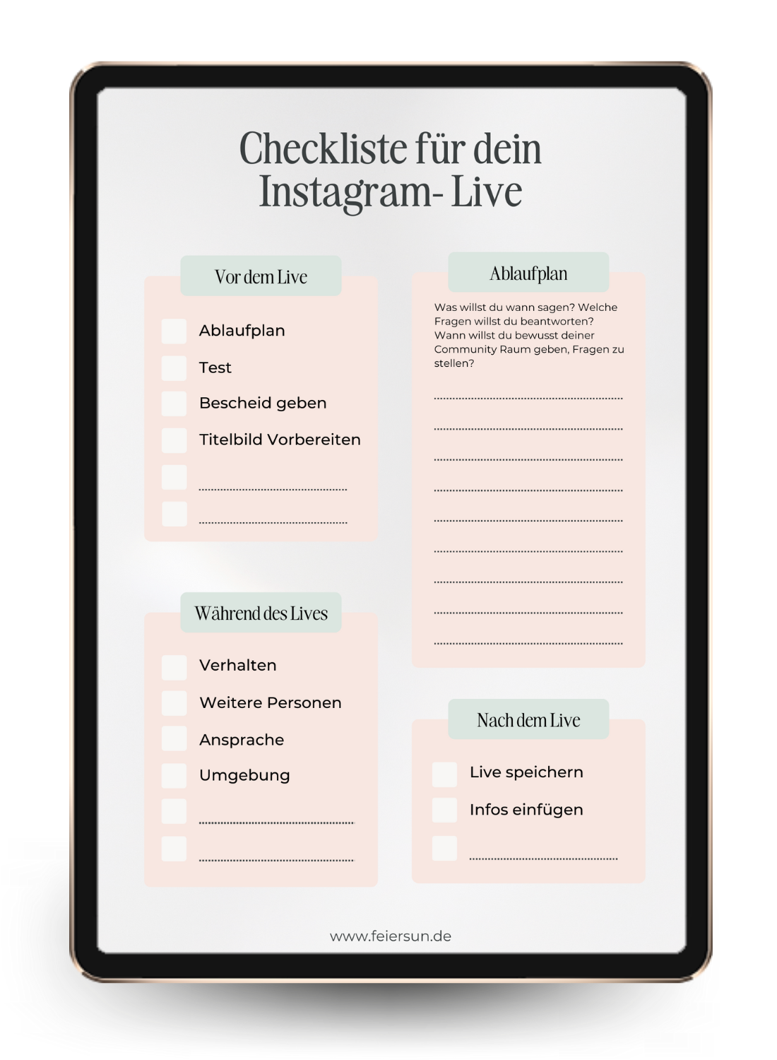 Checkliste-Instagram Lives